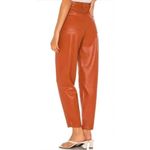 We Wore What  Dani Boyfriend Jeans in Vegan Leather Cognac NWT Sz. 27 Photo 1