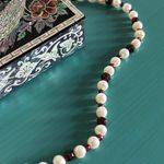 Cultured Freshwater Pearl and Garnet Colored Bead Sterling Silver Clasp Necklace Red Photo 2