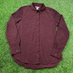 H&M Burgundy soft fabric women’s hidden button up casual shirt (8) Photo 0