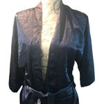 Maid Of Honor House Coat Belted Size Large Blue Photo 0