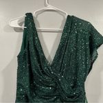 Mac Duggal 26988 Emerald Green Sequined Asymmetric Draped Trumpet Gown 2 NWOT Photo 3