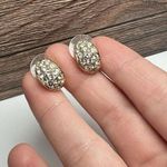 Swavorski Swarovski Crystal Clear Pave Gold Tone Stud Pierced Earrings (Swan Marked) Photo 4