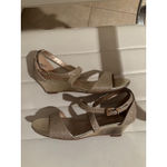 Dream Paris Dream Pairs Women Gold Glitter Wedge Sandals Ankle Strap Buckle Size 8 Photo 4