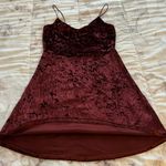 Garage velvet burgundy maroon dark red Y2K spaghetti straps mini dress, size XS Photo 11
