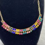 Anna & Ava Multicolor Crystal Fashion Curved Bar Necklace Gold NWT Photo 3