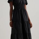Quince 100% Organic Cotton Poplin Tiered Maxi Dress size small Black Photo 0