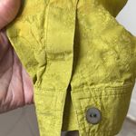 Chico's Mustard Yellow Silk Jacket Shirt Long Sleeves Large Button and pocket front work Photo 4