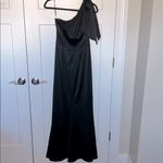 Dress the Population  Georgina One Shoulder Bow Gown - Black Satin Photo 1