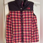 The North Face NUPTSE 700 GOOSE DOWN PUFFER PLAID PINK VEST JACKET SIZE M Photo 0