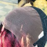 Red wine burgundy Christmas wig short curly Bob Black Photo 7