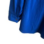 Maggie Barnes Women Tunic Top 1X Royal Blue Crinkle Button Up Business Travel Photo 3