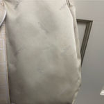 Max Mara Beige Tan Leather Canvas Shoulder Bag Stripe Checkered Photo 7