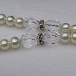 Source Unknown Vintage Faux Pearl Clear Lucite Beads Silver Rhinestone Spacers Necklace Photo 2