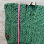 ARAN SWEATER MARKET Wool cable knit vest button details Green Photo 6