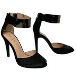 Luxe  x JustFab Pfeiffer Black Suede and Horse Hair Heels Size 8 Photo 2