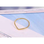 Boutique 14k Gold Filled S925 V Shaped Curve Band Ring, Size 6 Photo 7