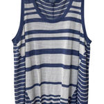 Peter Som  For Designnation Blue White Striped Knit Tank Top Size L OLDSTOCK Photo 0