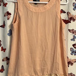 a.n.a  Light Peach Sleeveless Blouse with Lace Trim Photo 0