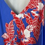 Helena’s made in Hawaii dress tropical vacation floral ruffle travel resort Blue Size L Photo 2