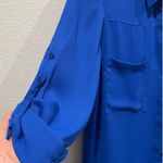 EXPRESS The Portofino Blue Button Down Long Sleeve Shirt Photo 2