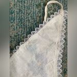 Handmade embroidered Mexican floral hair neck scarf White Photo 4