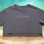 Just Strong / Charcoal Oversized Athletic Cropped Top Tonal Photo 3