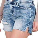 Zenana Outfitters Acid Wash Distressed Denim Cutoff Shorts small Photo 0