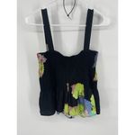 Cynthia Rowley Cascada Sleeveless Smocked Crop Top Worn Flutter Hem Size Large Photo 2