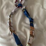 Silk scarf charm necklace Blue Photo 1