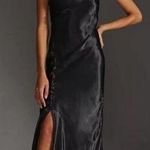 Anthropologie Bl-nk London Black Satin Slip One Shoulder Midi Dress Plus Sz 22W Photo 0