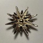 The Moon LC Face Starburst Two Tone & Blue Enamel Brooch Pin Photo 7