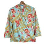 J. McLaughlin Seashell Wrap Top Womens Catalina Top Size Small Resort Beach Rope Photo 0