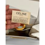 CELINE Vintage Gancini Leather Bag White Gold Size Medium With Shoulder Strap Photo 12