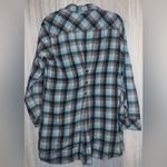 Columbia Women’s XL Blue Gray Plaid 1/2 Button Long Sleeve dress / tunic Photo 3