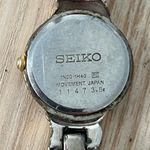 Seiko  Diamond Vintage Ladies Watch Two-Tone Bracelet Round White Dial Photo 8