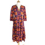 NWT Briton Court Resort Tiered Midi Dress Beaded Neck Size M Blue Size M Photo 1