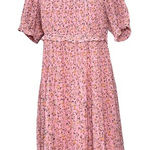 Beyond Words Pink Floral Pleated Cottagecore Fit & Flare Dress XL Prairie Vibes Photo 0