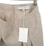 Carolina Herrera Beige Wool Herringbone Stripe Pleated Skirt 14 Photo 4
