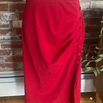 CELINE  Elegant Red Button-Detail Skirt size XL Photo 0