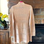 Chico’s Travelers Gold Sparkle Long Cardigan Sweater Size L Photo 3