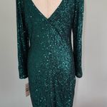 Nanette Lepore  Teal Sequin Long Sleeve Dress Photo 15