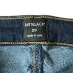Just Black dark wash button zip five pocket stretchy skinny blue jeans 29/8 Photo 7