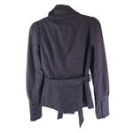French Connection  Purple Wool-Blend Belted Womens Peacoat Jacket Puff Sleeve 4 Photo 1