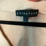 Gibson Look Womens Blouse Ribbed Knit V-Neck Long Sleeve Top Casual Pink L Photo 1