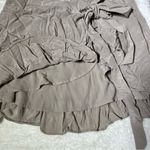 Aritzia Sunday Best Taupe Wrap Ruffle Mini Skirt Photo 5