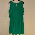 Soft Surroundings  Green Destin Gauze Cold Shoulder Midi Dress Size S Photo 3