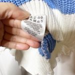 Ser.o.ya Distressed Striped Sweater White Blue Striped Oversized Knit Size M Size M Photo 8