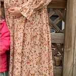 Pink Lily Pink Lilly Neutral Pink Floral Long Sleeve Button Down Maxi Dress Womens Size M Photo 0