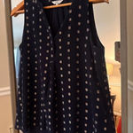 Crown & Ivy Women's  Navy‎ & Gold Polka Dot Blouse Size S Photo 0