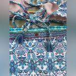 Nanette Lepore  6 Blue Swimsuit Bikini 2 Piece Bralette High Waisted Beach Summer Photo 6